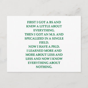 phd joke postcard