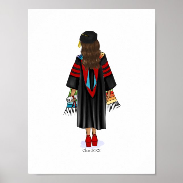 PhD Latina Graduate with Custom Class Year Poster (Front)