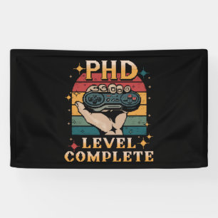 PhD Level Complete Graduation Doctorate Gaming Banner