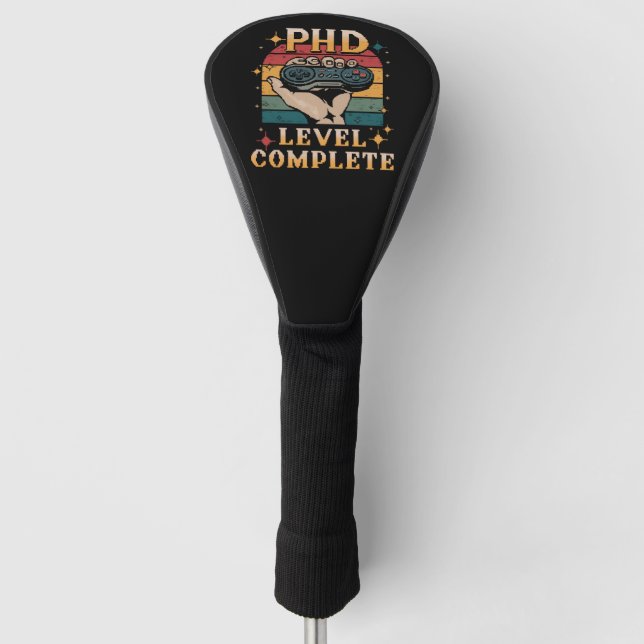 PhD Level Complete Graduation Doctorate Gaming Golf Head Cover (Front)