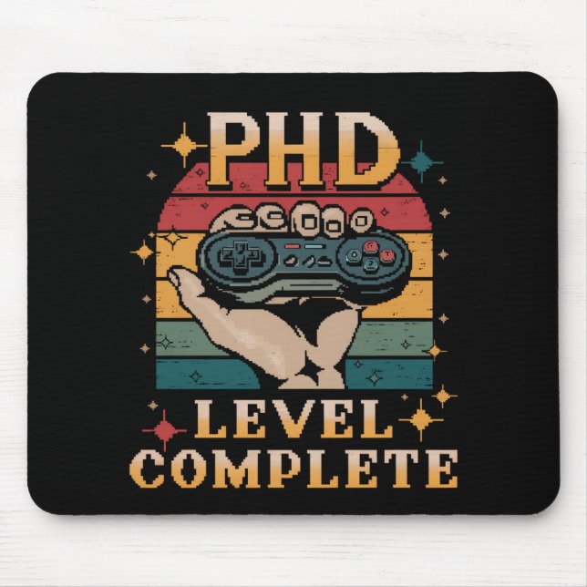 PhD Level Complete Graduation Doctorate Gaming Mouse Mat (Front)