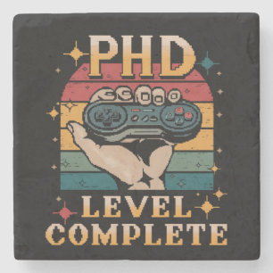 PhD Level Complete Graduation Doctorate Gaming Stone Coaster