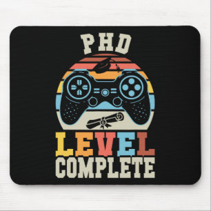 Phd Level Complete Retro Gamer Doctorate Graduatio Mouse Mat