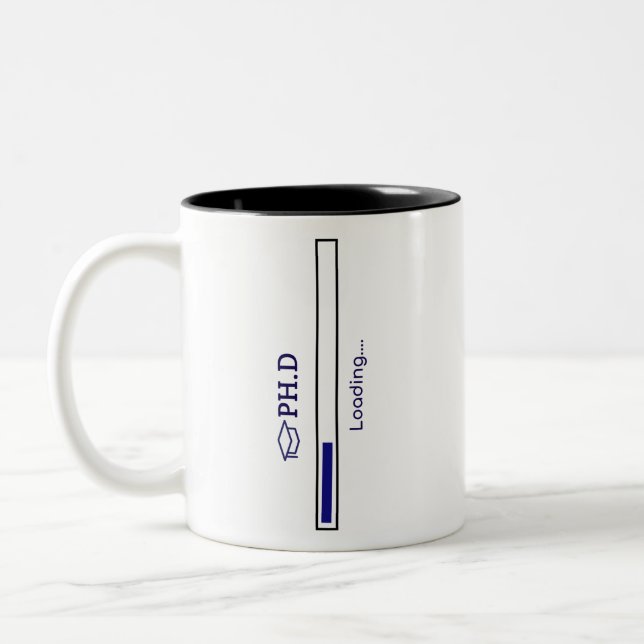 PHD Student PhD Loading Funny Design  Two-Tone Coffee Mug (Left)