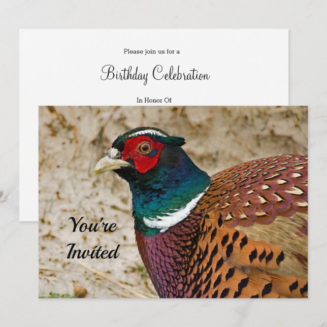 Pheasant 3 Birthday Invitation (Front/Back)