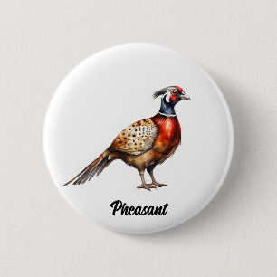 pheasant 6 cm round badge