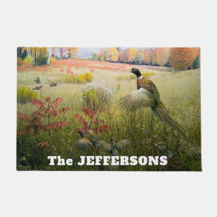 Pheasant and Bob White Quails Doormat