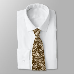 Pheasant and Hare Pattern, Brown and Beige Tie