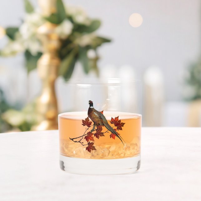  Pheasant ,  Art  Whiskey Glass (Insitu (Wedding))