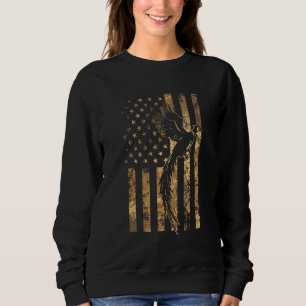 Pheasant Bird Hunter American Flag Camouflage Phea Sweatshirt