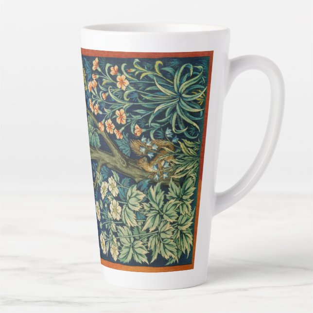 Pheasant Bird in a Tree (by William Morris) Latte Mug (Right)