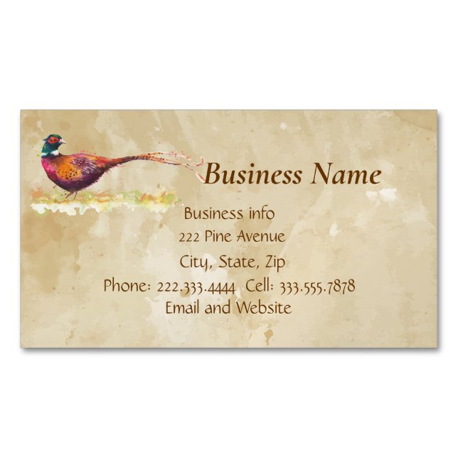 Pheasant, Bird, Nature, Environment, Business Card (Front)