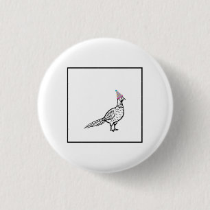 Pheasant, bird theme 3 cm round badge