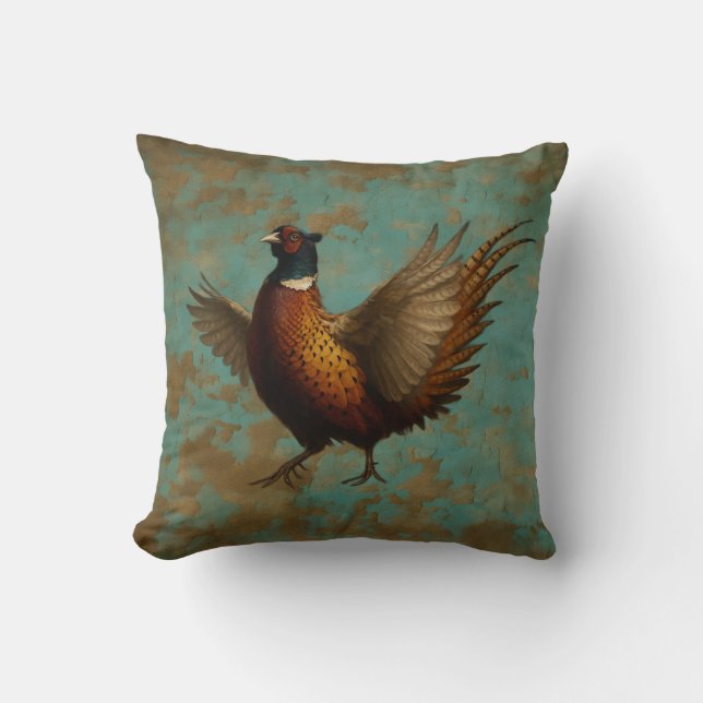 Pheasant cushion - Pheasant strutting his stuff! (Front)