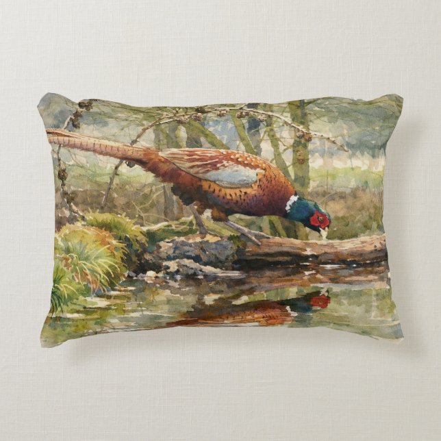 Pheasant  decorative cushion (Front)