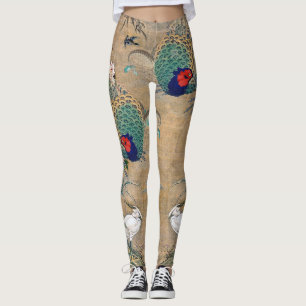 Pheasant Egret Bird Floral All Over Print Leggings