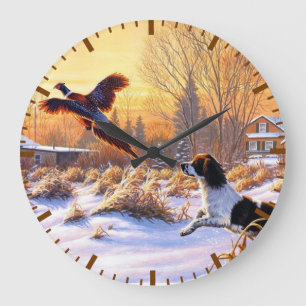 Pheasant Encouraged To Take Flight Large Clock