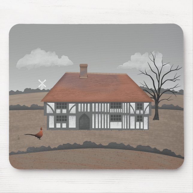 Pheasant Farmhouse Mouse Mat (Front)