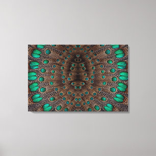Pheasant Feather Fractal Design Canvas Print