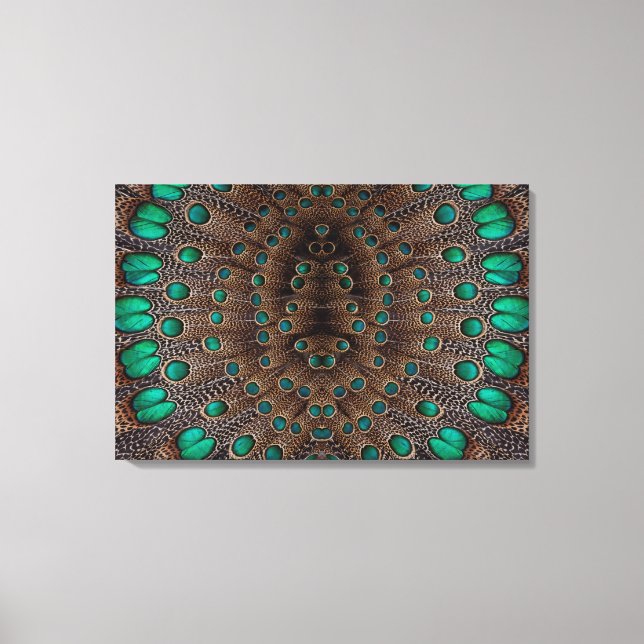 Pheasant Feather Fractal Design Canvas Print (Front)