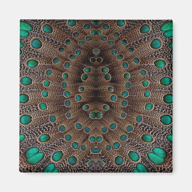 Pheasant Feather Fractal Design Magnet (Front)