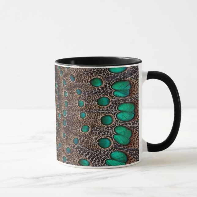 Pheasant Feather Fractal Design Mug (Right)