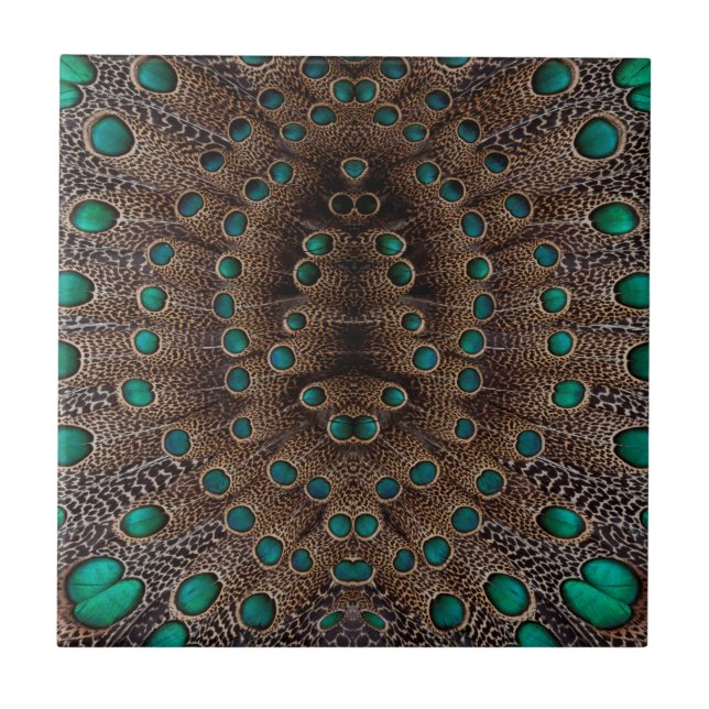 Pheasant Feather Fractal Design Tile (Front)