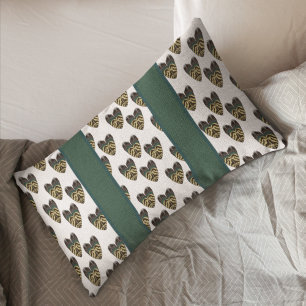Pheasant Feather Inspired Pattern Heart Decorative Cushion