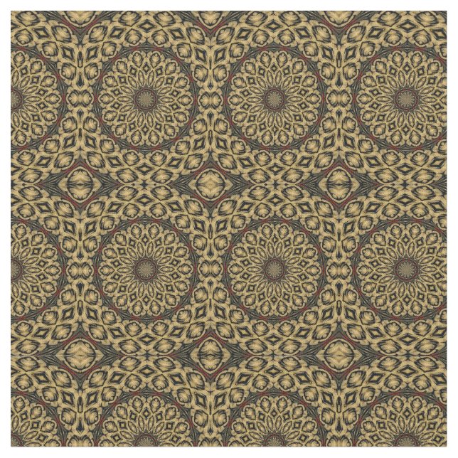 Pheasant Feather Kaleidoscope Fabric (Close Up)