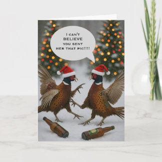 Pheasant funny Christmas card