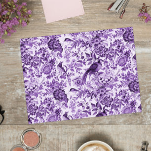 Pheasant Garden Toile de Jouy Purple Tissue Paper