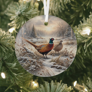 Pheasant  glass tree decoration
