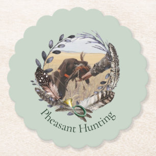 Pheasant Hunting  Paper Coaster