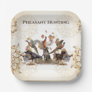 Pheasant Hunting Paper Plate