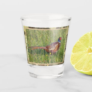 Pheasant Hunting With  Camo Trim Shot Glass