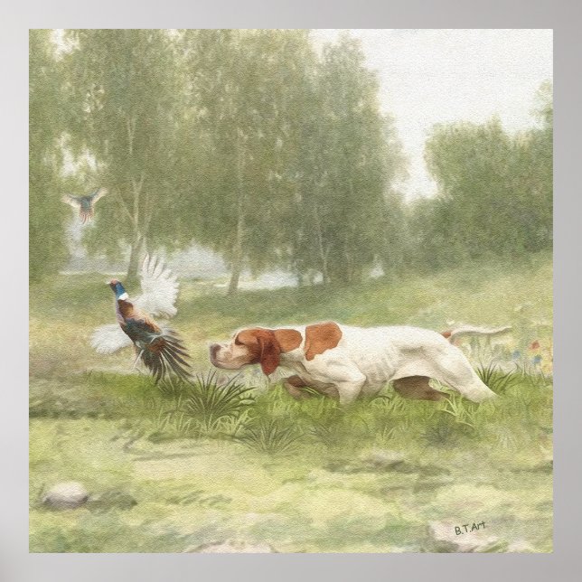 Pheasant Hunting with Pointer Poster (Front)