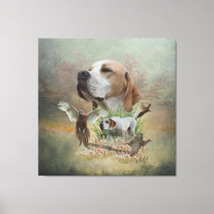 Pheasant Hunting with Pointers, Art    Canvas Print