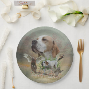 Pheasant Hunting with Pointers, Art Paper Plate