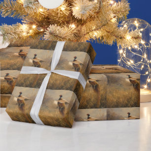 Pheasant in Golden Flight Wrapping Paper