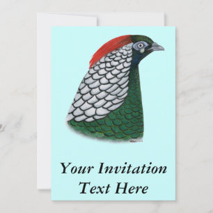Pheasant: Lady Amherst Head Invitation