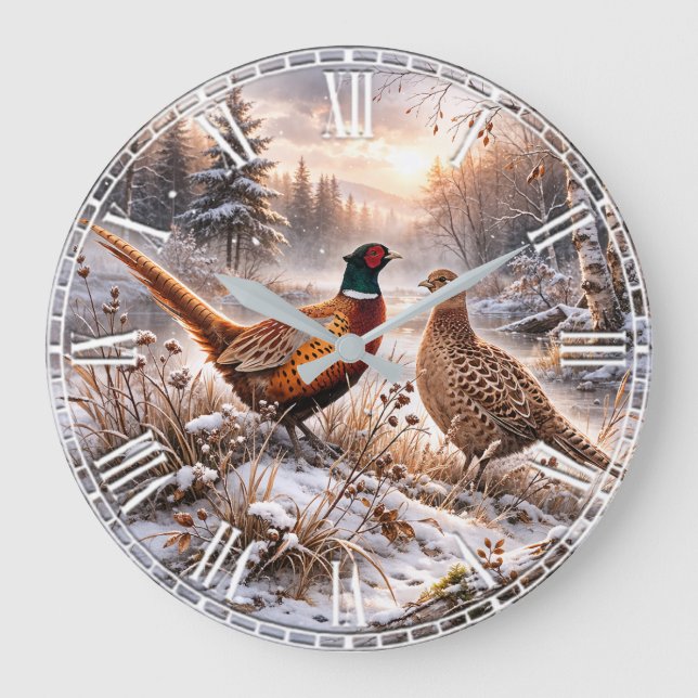 Pheasant  large clock (Front)