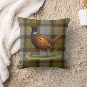 Pheasant on Tartan / Tweed Cushion Home Decor