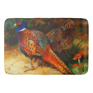 Pheasant Pair Large Bath Mat