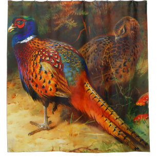 Pheasant Pair Shower Curtain