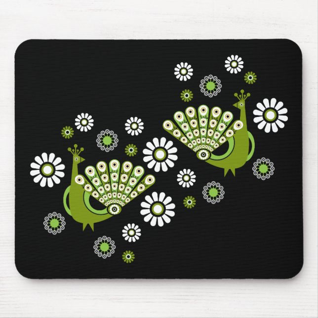  Pheasant Peacock Art Mouse Mat (Front)