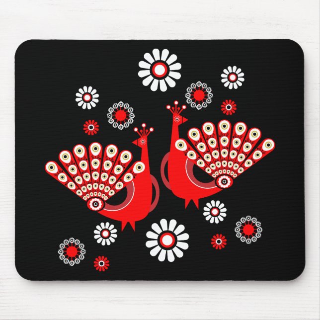  Pheasant Peacock Art Mouse Mat (Front)