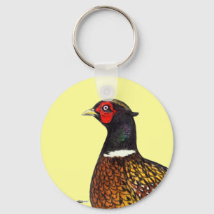 Pheasant:  Ringneck Head Key Ring