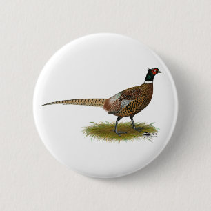Pheasant Rooster 6 Cm Round Badge
