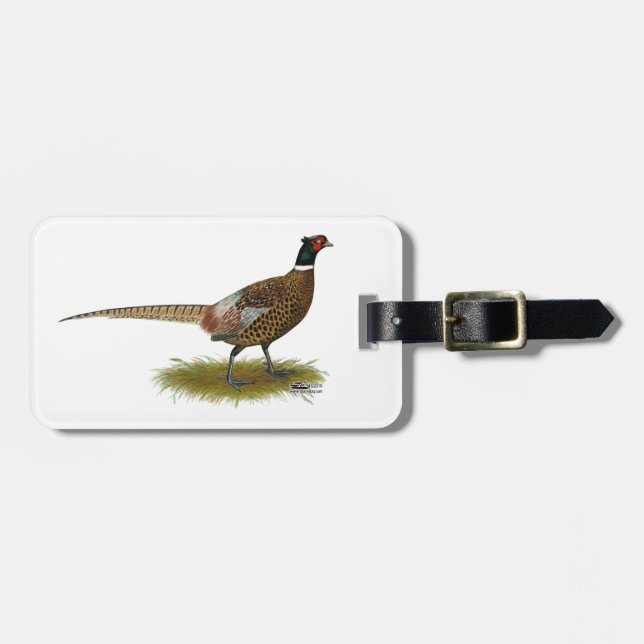 Pheasant Rooster Luggage Tag (Front Horizontal)