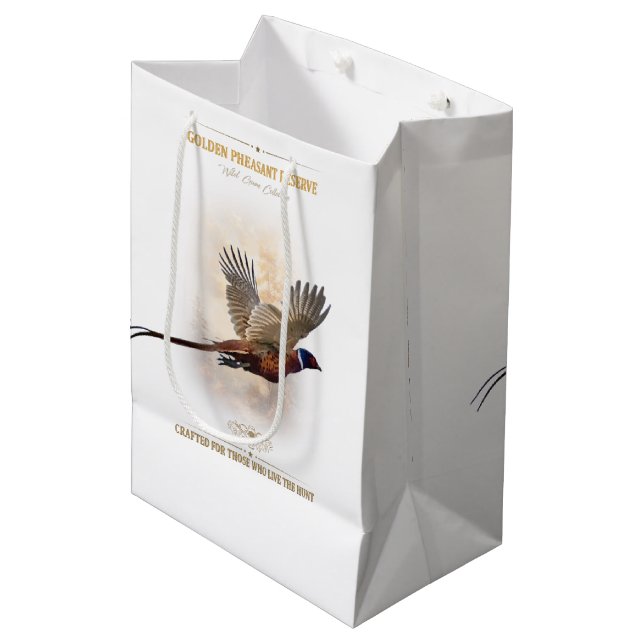 Pheasant, Royal Hunting Medium Gift Bag (Front Angled)